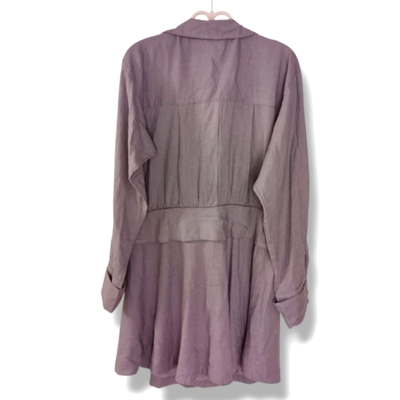 Free People Maxwell Linen Blend Mini Dress in Quail Size Medium NWOT $148 - Picture 7 of 12